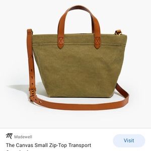 Brand new Madewell canvas transport tote with zip